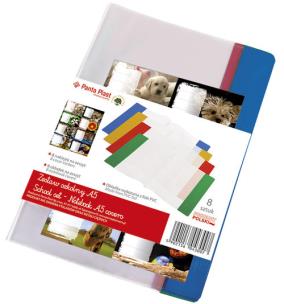 Opakowanie Okładka na zeszyt A5 PVC 8szt. MIX + naklejki