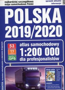 Okładka książki Polska 2019/2020 Atlas samochodowy 1:200 000 dla profesjonalistów
