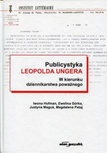 Okładka książki Publicystyka Leopolda Ungera