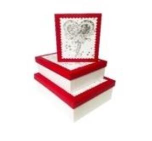 Opakowanie Pudełko Walentynka biały-czerwony L ROZETTE