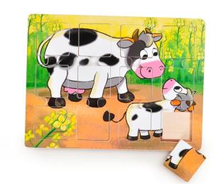 Opakowanie Puzzle drewniane Brimarex dla małych dzieci - krowa i cielak (1573810)