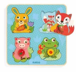 Opakowanie Puzzle drewniane z uchwytami - Zwierzątka