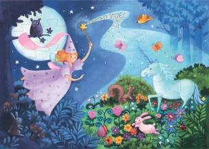 Okładka książki Puzzle w pudełku - Wrózka i jednorożec