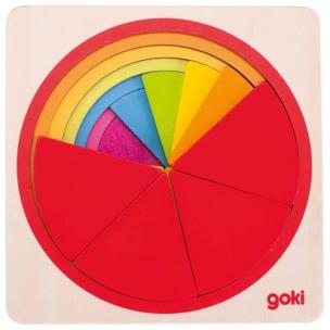 Puzzle warstwowe koła - ułamki. Wydawca: Goki. Multiszop.pl Opakowanie Puzzle warstwowe koła - ułamki