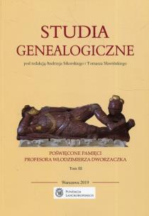 Opakowanie Studia genealogiczne poświęcone pamięci Profesora Włodzimierza Dworzaczka Tom 3