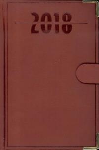 Opakowanie Terminarz 2018 B6 LUX złocony z zapinką - brązowy