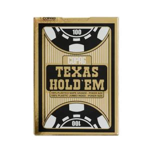 Texas Hold'em 100% plastic jumbo - czarny. Wydawca: Cartamundi. Multiszop.pl Opakowanie Texas Hold'em 100% plastic jumbo - czarny
