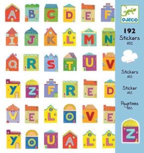 Okładka książki Zestaw naklejek 192 cz. - Literki