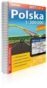 Okładka książki Atlas samochodowy 1:300 000 Polska 2017/2018