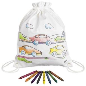 Opakowanie Bawełniany worek do kolorowania z kredkami - Auta