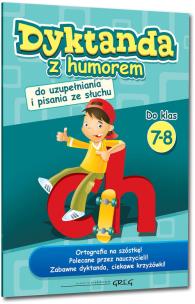 Dyktanda z humorem do klas 7-8 GREG. Autor: Wojciech Wajda. Multiszop.pl Okładka książki Dyktanda z humorem do klas 7-8 GREG
