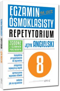 Egzamin ósmoklasisty - j. ang. Repetytorium GREG. Autor: Kociołek Monika, Popis-Witkowska Anna, Miełgeś-Szostak Paulina. Multiszop.pl Okładka książki Egzamin ósmoklasisty - j. ang. Repetytorium GREG