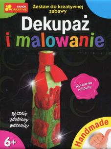 Opakowanie Handmade - Dekupaż i malowanie. Kolorowe tulipany