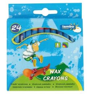 Opakowanie Kredki szkolne woskowe 24 kolory LAMBO