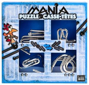 Łamigłowki metalowe 4 sztuki Puzzle-mania zestaw niebieski. Wydawca: Eureka BVBA. Multiszop.pl Opakowanie Łamigłowki metalowe 4 sztuki Puzzle-mania zestaw niebieski