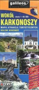 Okładka książki Mapa atrakcji turyst. - Wokół Karkonoszy 1:66 000