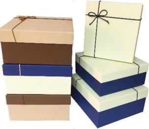 Opakowanie Pudełko Kwadrat granat rzemyk S ROZETTE