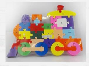 Opakowanie Puzzle drewniane lokomotywa