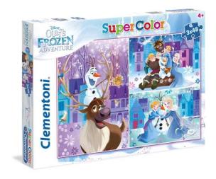 Okładka książki Puzzle SuperColor  Olaf's Frozen Adventure 3x48