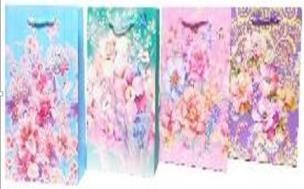 Opakowanie Torebka lux z brokatem max kwiaty pastel 30x42x12