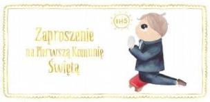 Opakowanie Zaproszenie - Komunia chłopiec złoty (5 szt.)