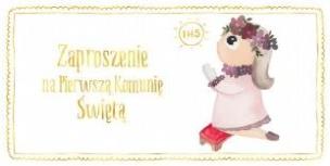 Opakowanie Zaproszenie - Komunia dziewczynka złoty (5 szt.)