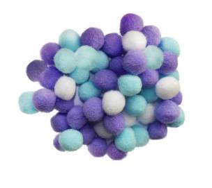 Opakowanie Zestaw Pomponów białe, morskie, liliowe 50 szt.