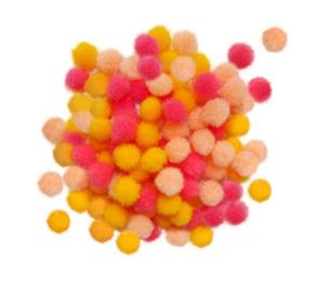 Opakowanie Zestaw Pomponów żółte, koralowe, brzoskwiniowe 100