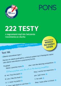 Okładka książki 10 minut na angielski PONS 222 testy z nagraniami mp3 do ćwiczenia rozumienia ze słuchu A1/A2