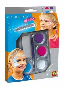 Opakowanie Clowny - Farby wodne do malowania twarzy + brokat