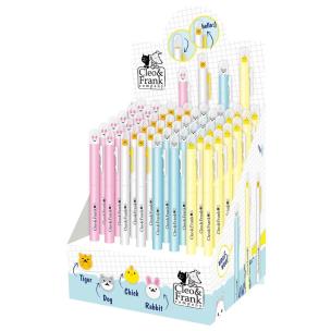 Opakowanie Długopis żel z figurką Cleo i Frank(48szt) DERFORM