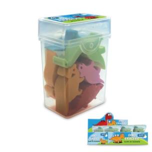 Opakowanie Gumki do mazania Dinozaury Lambo School 8 sztuk w pudełku x 20 sztuk