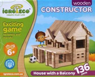 Opakowanie Igroteco klocki Dom z balkonem - 136 części
