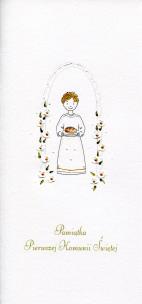 Opakowanie Karnet Komunia Chłopiec chleb MAK