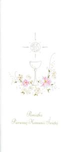 Opakowanie Karnet Komunia Kielich różowy MAK