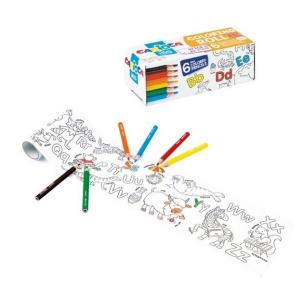 Opakowanie Kolorowanka w rolce mini+ kredki 6 kolorów CARIOCA