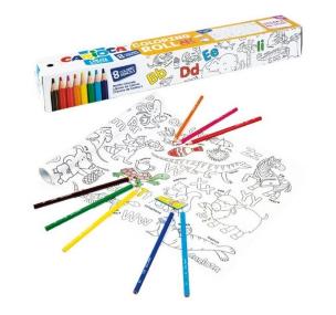 Opakowanie Kolorowanka w rolce + kredki 8 kolorów CARIOCA