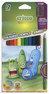 Opakowanie Kredki Cricco trójkątne grube 12 kolorów