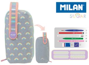 Opakowanie Multipiórnik MILAN owalny z 4 piórnikami SUGAR tęcza