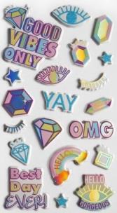 Opakowanie Naklejki Puffy Good vibes only