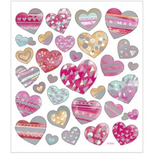 Opakowanie Naklejki Serca Różowo-Metaliczne