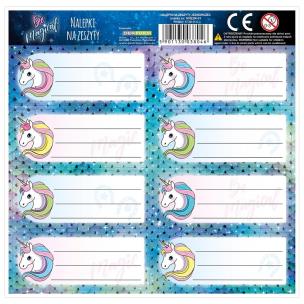 Opakowanie Nalepki na zeszyt jednorożec (50szt) DERFORM