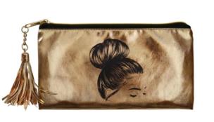 Opakowanie Piórnik saszetka fioletowo złoty Kobieta