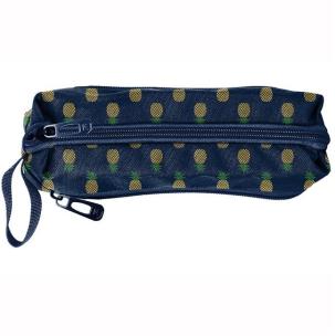 Opakowanie Piórnik trzykomorowy w ananasy granatowy