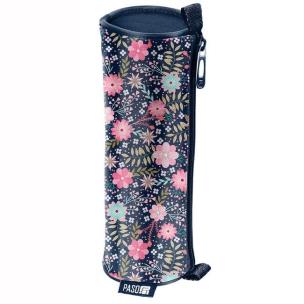 Opakowanie Piórnik tuba granatowa w kwiatki