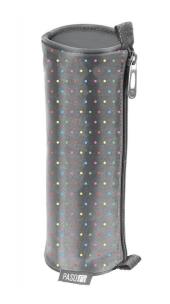 Opakowanie Piórnik tuba szary w kropki