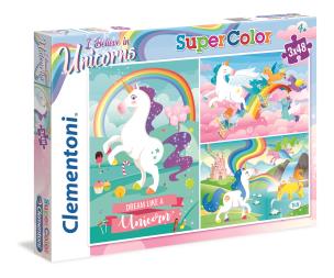 Opakowanie Puzzle Supercolor I belive in Unicorns 3x48