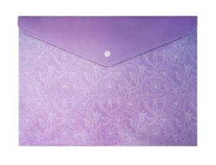 Opakowanie Teczka A4 fioletowe kwiaty na zatrzask