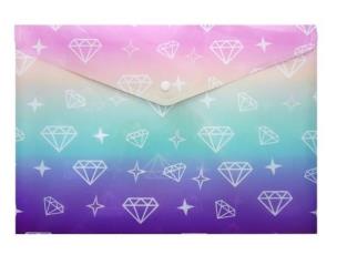 Opakowanie Teczka A5 tęczowa Diamenty na zatrzask