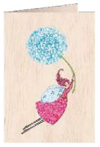 Opakowanie Cozywood Karnet drewniany C6 + koperta Kobieta z dmuchawcem